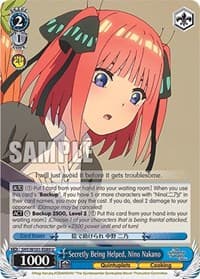 Secretly Being Helped, Nino Nakano - The Quintessential Quintuplets Movie - Weiss Schwarz card