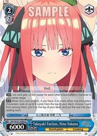 Takoyaki Faction, Nino Nakano - The Quintessential Quintuplets Movie - Weiss Schwarz card