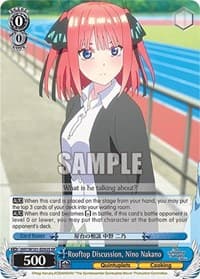 Rooftop Discussion, Nino Nakano (SR) - The Quintessential Quintuplets Movie - Weiss Schwarz card