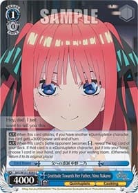 Gratitude Towards Her Father, Nino Nakano - The Quintessential Quintuplets Movie - Weiss Schwarz card