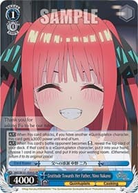 Gratitude Towards Her Father, Nino Nakano (SR) - The Quintessential Quintuplets Movie - Weiss Schwarz card
