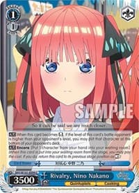 Rivalry, Nino Nakano - The Quintessential Quintuplets Movie - Weiss Schwarz card