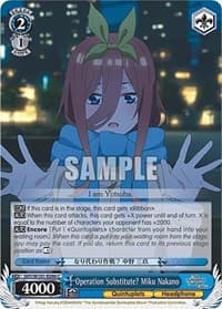 Operation Substitute? Miku Nakano - The Quintessential Quintuplets Movie - Weiss Schwarz card