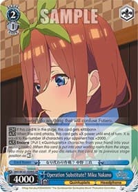 Operation Substitute? Miku Nakano (SR) - The Quintessential Quintuplets Movie - Weiss Schwarz card