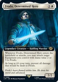 Frodo, Determined Hero (Extended Art) - Universes Beyond: The Lord of the Rings: Tales of Middle-earth - Magic: The Gathering card