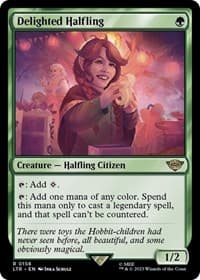 Delighted Halfling - Universes Beyond: The Lord of the Rings: Tales of Middle-earth - Magic: The Gathering card