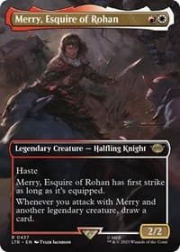 Merry, Esquire of Rohan (Borderless) - Universes Beyond: The Lord of the Rings: Tales of Middle-earth - Magic: The Gathering card