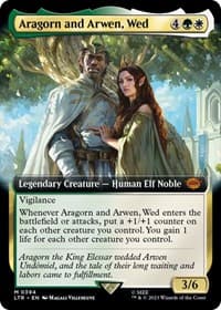 Aragorn and Arwen, Wed (Extended Art) - Universes Beyond: The Lord of the Rings: Tales of Middle-earth - Magic: The Gathering card