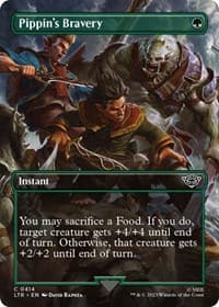 Pippin's Bravery (Borderless) - Universes Beyond: The Lord of the Rings: Tales of Middle-earth - Magic: The Gathering card