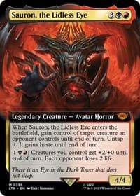 Sauron, the Lidless Eye (Extended Art) - Universes Beyond: The Lord of the Rings: Tales of Middle-earth - Magic: The Gathering card