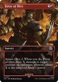 Foray of Orcs (Borderless) - Universes Beyond: The Lord of the Rings: Tales of Middle-earth - Magic: The Gathering card