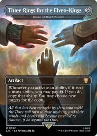 Three Rings for the Elven-Kings - Rings of Brighthearth (Borderless) - Commander: The Lord of the Rings: Tales of Middle-earth - Magic: The Gathering card