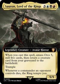 Sauron, Lord of the Rings (Extended Art) - Commander: The Lord of the Rings: Tales of Middle-earth - Magic: The Gathering card