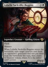 Lobelia Sackville-Baggins (Extended Art) - Universes Beyond: The Lord of the Rings: Tales of Middle-earth - Magic: The Gathering card