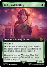 Delighted Halfling (Extended Art) - Universes Beyond: The Lord of the Rings: Tales of Middle-earth - Magic: The Gathering card