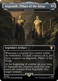 Argonath, Pillars of the Kings - The Ozolith (Borderless) (Surge Foil) - Commander: The Lord of the Rings: Tales of Middle-earth - Magic: The Gathering card