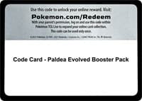 Code Card - Paldea Evolved Booster Pack - SV02: Paldea Evolved - Pokemon card
