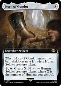 Horn of Gondor (Extended Art) - Universes Beyond: The Lord of the Rings: Tales of Middle-earth - Magic: The Gathering card