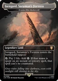 Isengard, Saruman's Fortress - Boseiju, Who Shelters All (Borderless) (Surge Foil) - Commander: The Lord of the Rings: Tales of Middle-earth - Magic: The Gathering card