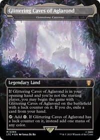 Glittering Caves of Aglarond - Gemstone Caverns (Borderless) (Surge Foil) - Commander: The Lord of the Rings: Tales of Middle-earth - Magic: The Gathering card