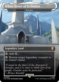 White Tower of Ecthelion - Karakas (Borderless) (Surge Foil) - Commander: The Lord of the Rings: Tales of Middle-earth - Magic: The Gathering card