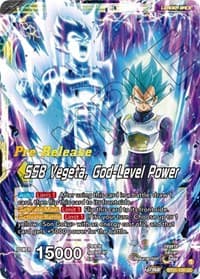 SSB Son Goku // SSB Vegeta, God-Level Power - Wild Resurgence Pre-Release Cards - Dragon Ball Super: Masters card