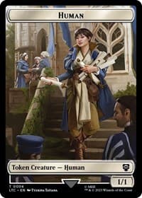 Human // Human Soldier (0001) Double-Sided Token - Commander: The Lord of the Rings: Tales of Middle-earth - Magic: The Gathering card