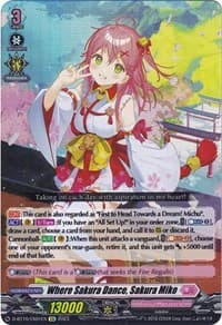 Where Sakura Dance, Sakura Miko - D-BT10: Dragon Masquerade - Cardfight Vanguard card
