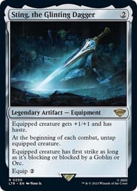 Sting, the Glinting Dagger - Universes Beyond: The Lord of the Rings: Tales of Middle-earth - Magic: The Gathering card