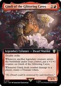 Gimli of the Glittering Caves (Extended Art) - Commander: The Lord of the Rings: Tales of Middle-earth - Magic: The Gathering card