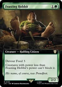 Feasting Hobbit (Extended Art) - Commander: The Lord of the Rings: Tales of Middle-earth - Magic: The Gathering card