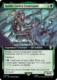 Haldir, Lorien Lieutenant (Extended Art) - Commander: The Lord of the Rings: Tales of Middle-earth - Magic: The Gathering card