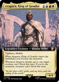 Aragorn, King of Gondor (Extended Art) - Commander: The Lord of the Rings: Tales of Middle-earth - Magic: The Gathering card