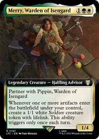 Merry, Warden of Isengard (Extended Art) - Commander: The Lord of the Rings: Tales of Middle-earth - Magic: The Gathering card