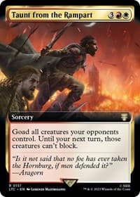 Taunt from the Rampart (Extended Art) - Commander: The Lord of the Rings: Tales of Middle-earth - Magic: The Gathering card