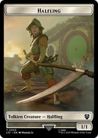 Halfling // Treasure Double-Sided Token - Commander: The Lord of the Rings: Tales of Middle-earth - Magic: The Gathering card