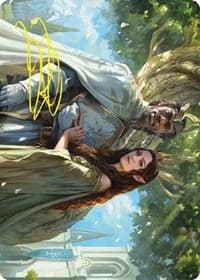 Aragorn and Arwen, Wed Art Card (Gold-Stamped Signature) - Art Series: Universes Beyond: The Lord of the Rings: Tales of Middle-earth - Magic: The Gathering card