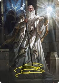 Gandalf the White Art Card (Gold-Stamped Signature) - Art Series: Universes Beyond: The Lord of the Rings: Tales of Middle-earth - Magic: The Gathering card