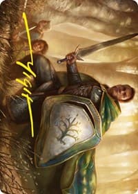 Boromir, Warden of the Tower Art Card (Gold-Stamped Signature) - Art Series: Universes Beyond: The Lord of the Rings: Tales of Middle-earth - Magic: The Gathering card