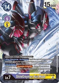 ShineGreymon: Ruin Mode - Alternative Being Booster - Digimon Card Game card
