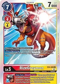 RizeGreymon - Alternative Being Booster - Digimon Card Game card