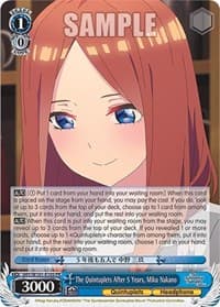 The Quintuplets After 5 Years, Miku Nakano - The Quintessential Quintuplets Movie - Weiss Schwarz card