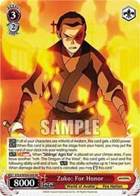 Zuko: For Honor - Avatar: The Last Airbender - Weiss Schwarz card