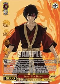 Zuko: For Honor (SEC) - Avatar: The Last Airbender - Weiss Schwarz card