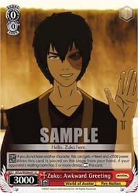 Zuko: Awkward Greeting - Avatar: The Last Airbender - Weiss Schwarz card