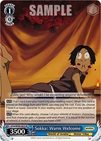 Sokka: Warm Welcome (SR) - Avatar: The Last Airbender - Weiss Schwarz card