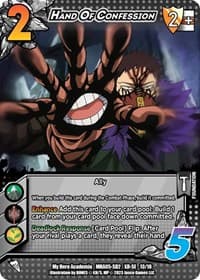 Hand of Confession (XR) - UniVersus: My Hero Academia: Undaunted Raid - UniVersus card