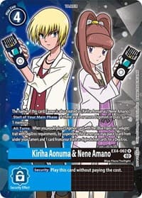 Kiriha Aonuma & Nene Amano (Alternate Art) - Alternative Being Booster - Digimon Card Game card