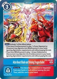 Adze Beast Blade and Shining Dragon Bullet (Alternate Art) - Alternative Being Booster - Digimon Card Game card