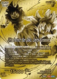 Son Goku // Ultra Instinct Son Goku, Limits Surpassed (Championship 2023 Golden Card Vol.2, Version 1) - Tournament Promotion Cards - Dragon Ball Super: Masters card